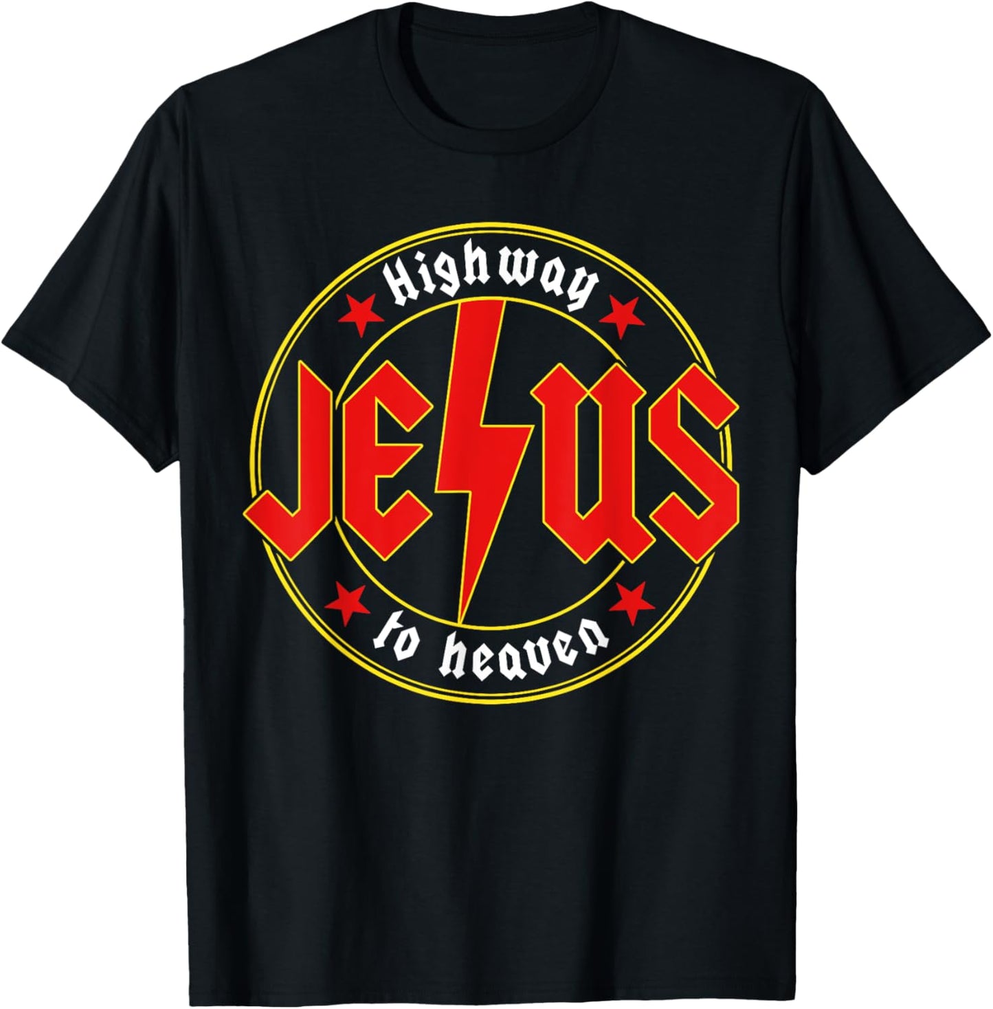 Jesus Highway To Heaven Christian Bible Verse Faith Prayer T-Shirt - T-Shirt | Black