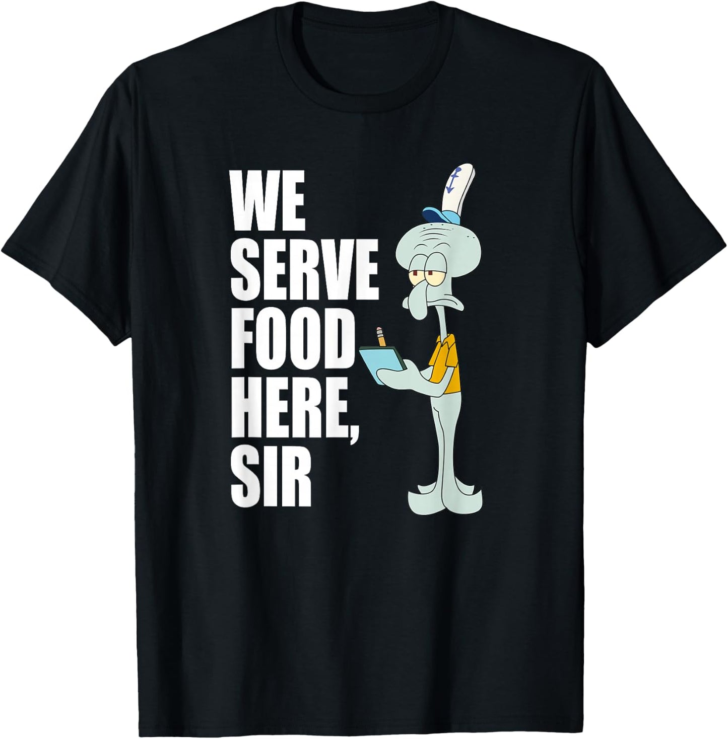 Mademark x SpongeBob SquarePants - Squidward - We Serve Food Here, Sir T-Shirt - T-Shirt | Black