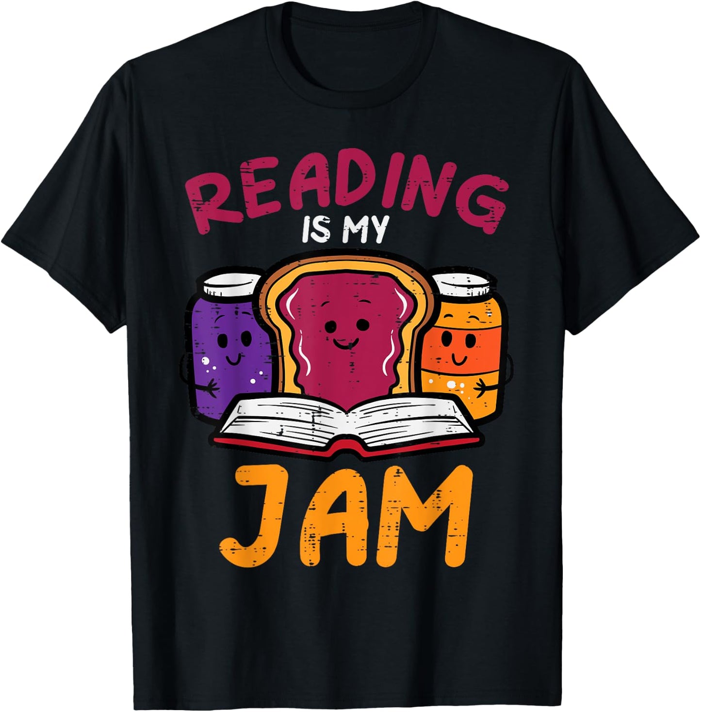 Reading My Jam Read Reading Book Librarian Men Women Kids T-Shirt - T-Shirt | Black
