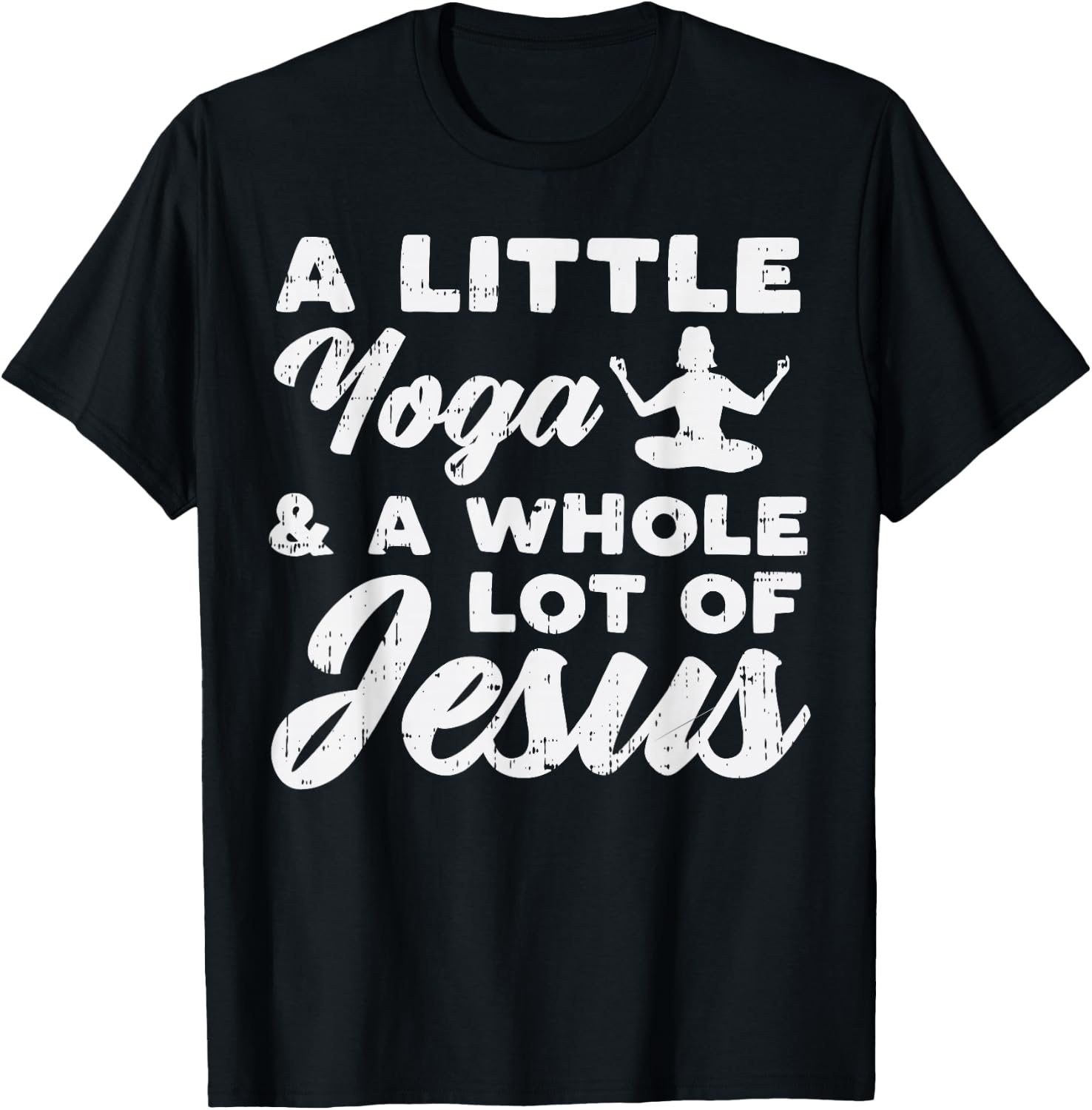 Little Yoga Lot Of Jesus Yogi God Meditation Christian Gift T-Shirt - T-Shirt | Black