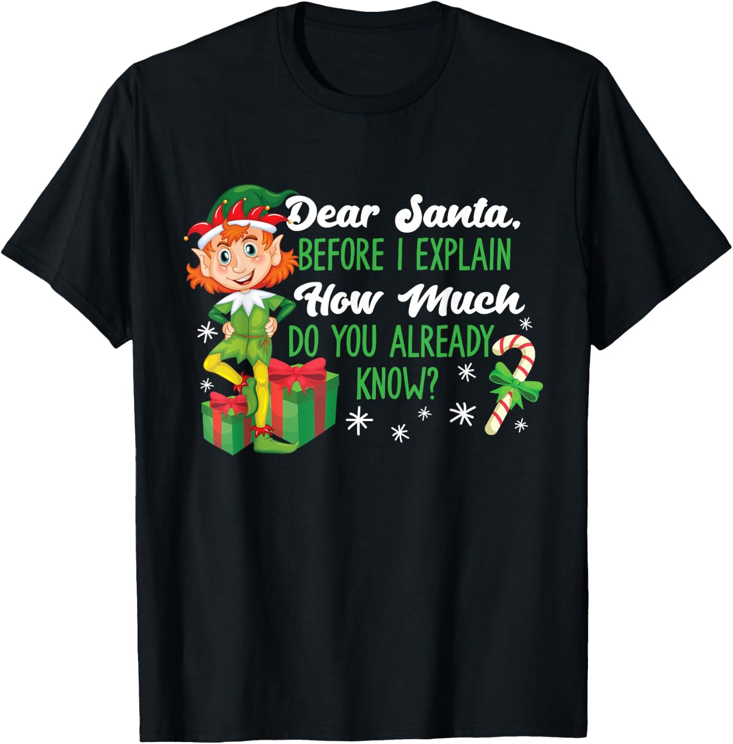 Funny Christmas Dear Santa How Much Do You Know T-Shirt - T-Shirt | Black