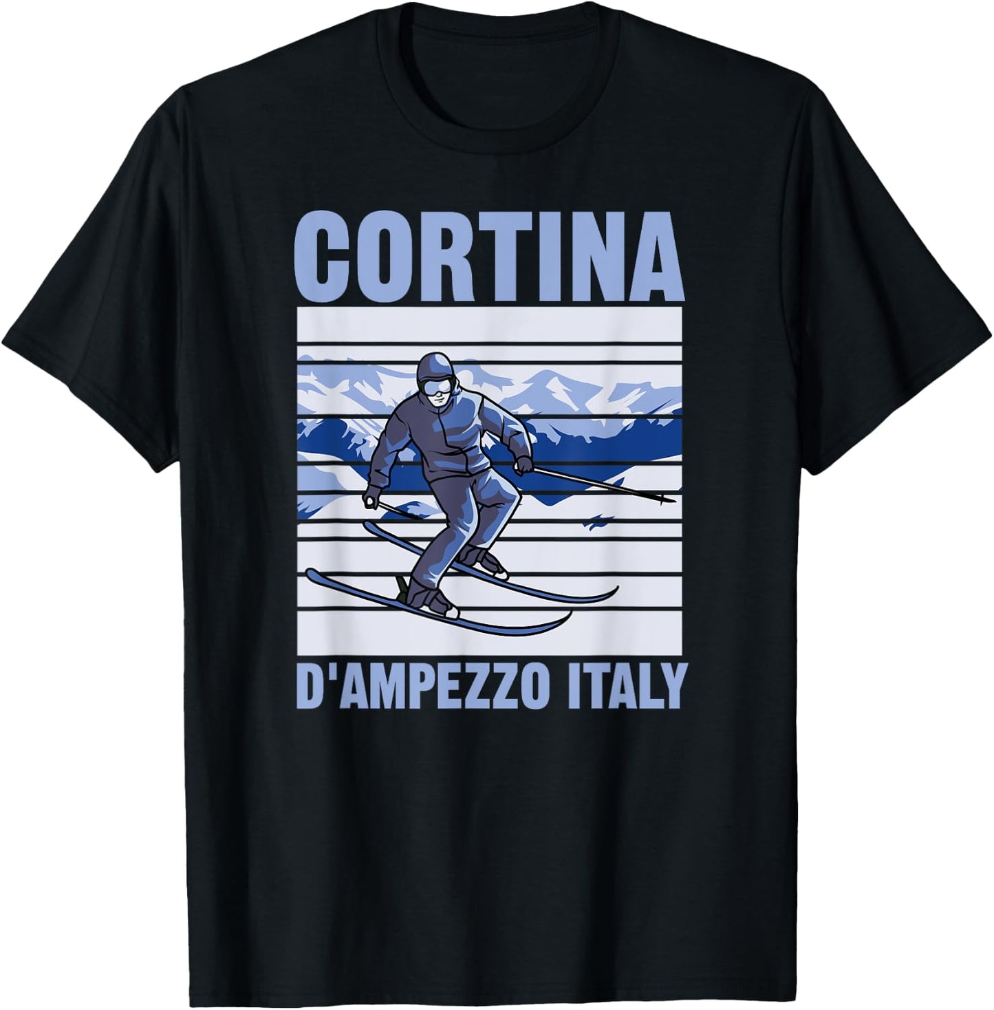 Cortina d'Ampezzo Italy Ski T-Shirt - T-Shirt | Black
