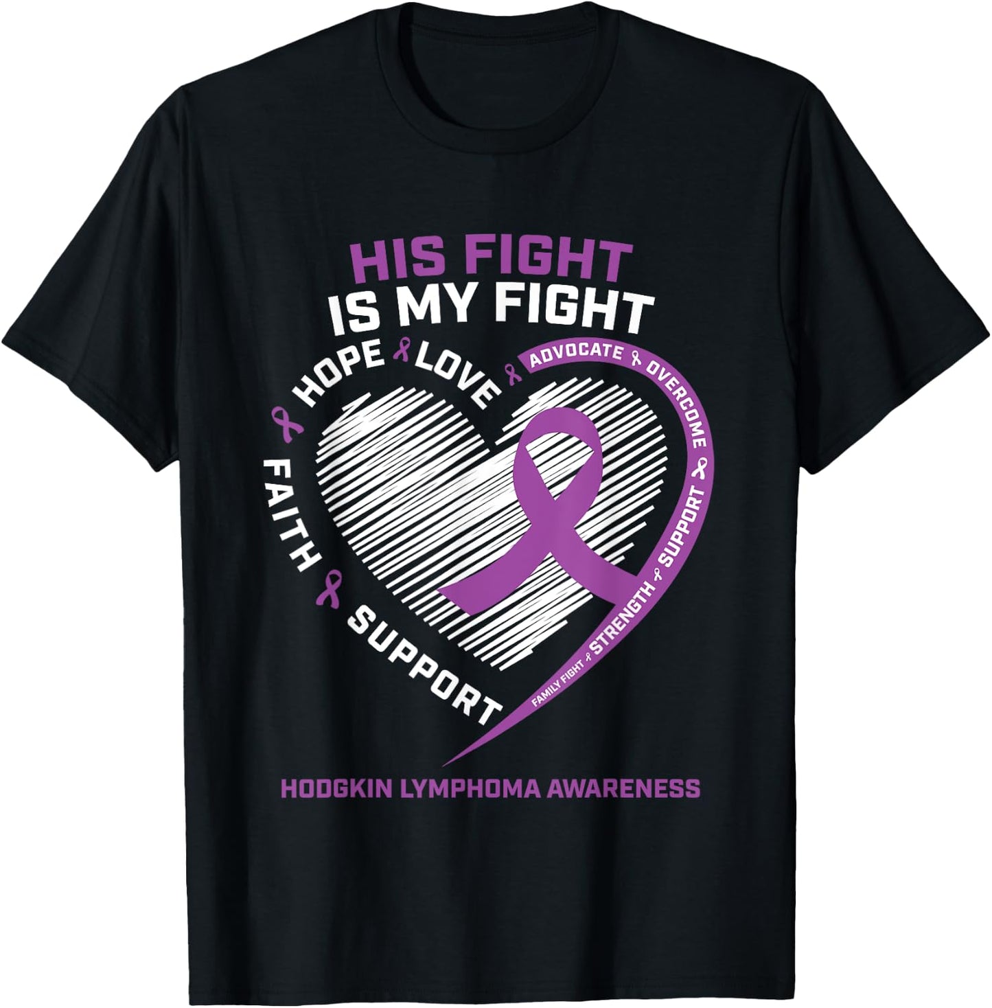 Men Dad Brother Son Grandson Hodgkins Lymphoma Awareness T-Shirt - T-Shirt | Black