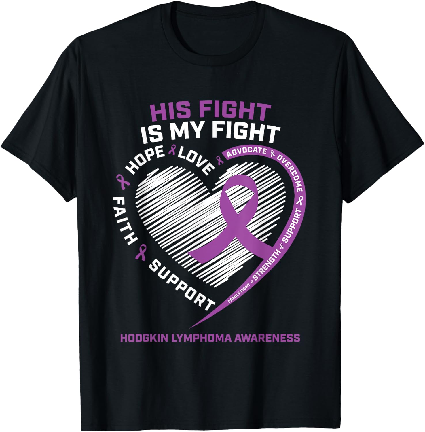 Men Dad Brother Son Grandson Hodgkins Lymphoma Awareness T-Shirt - T-Shirt | Black
