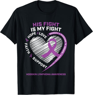 Men Dad Brother Son Grandson Hodgkins Lymphoma Awareness T-Shirt - T-Shirt | Black