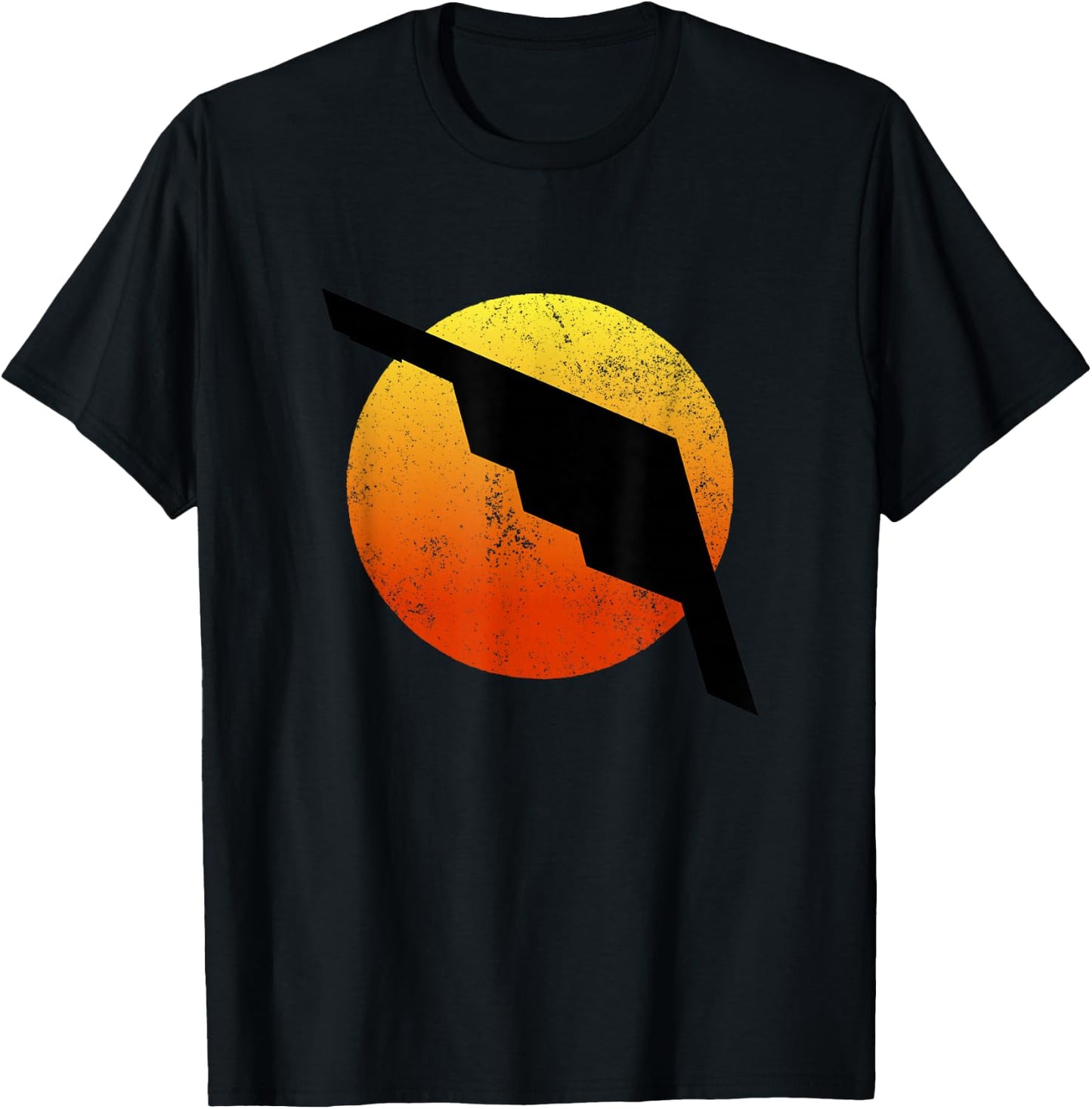 B-2 Bomber Silhouette Sunset Military Airplane Stealth B2 T-Shirt - T-Shirt | Black