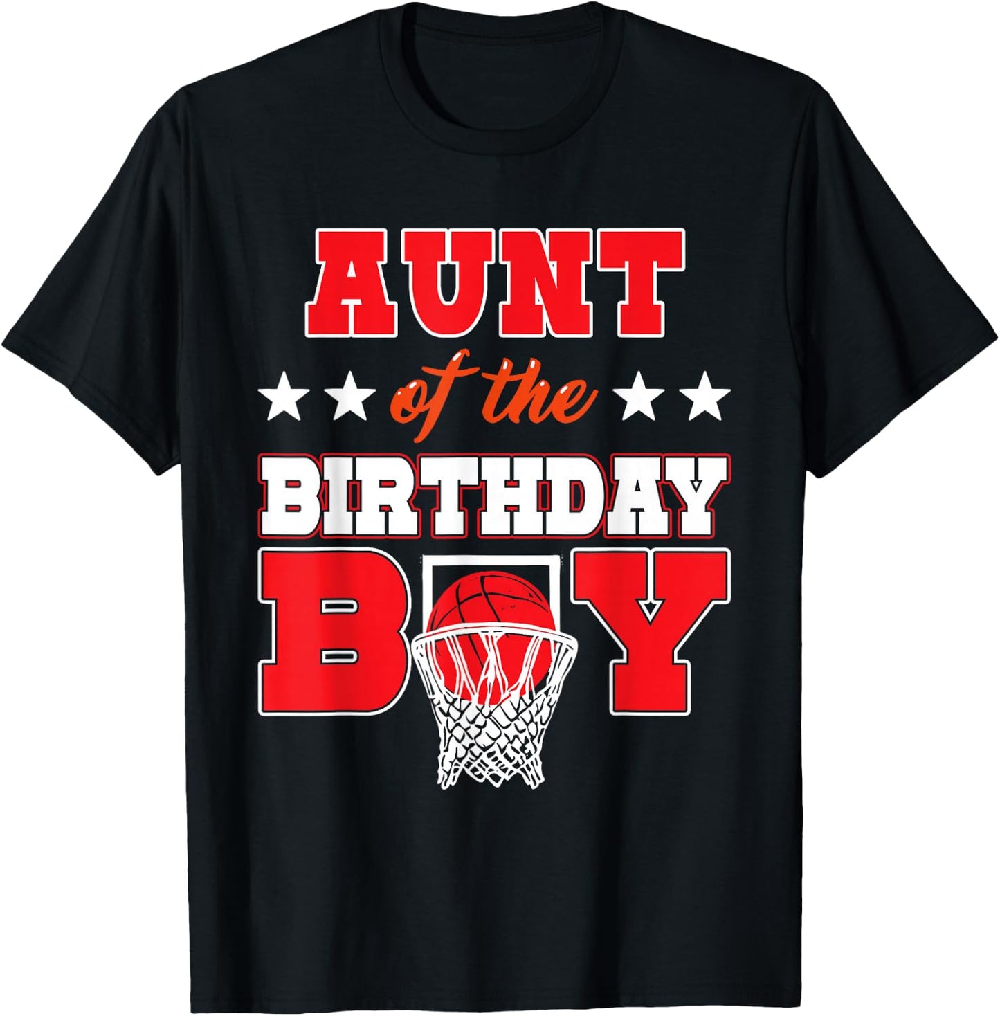 Basketball Party Aunt of the Birthday Boy Baller Family T-Shirt - T-Shirt | Black