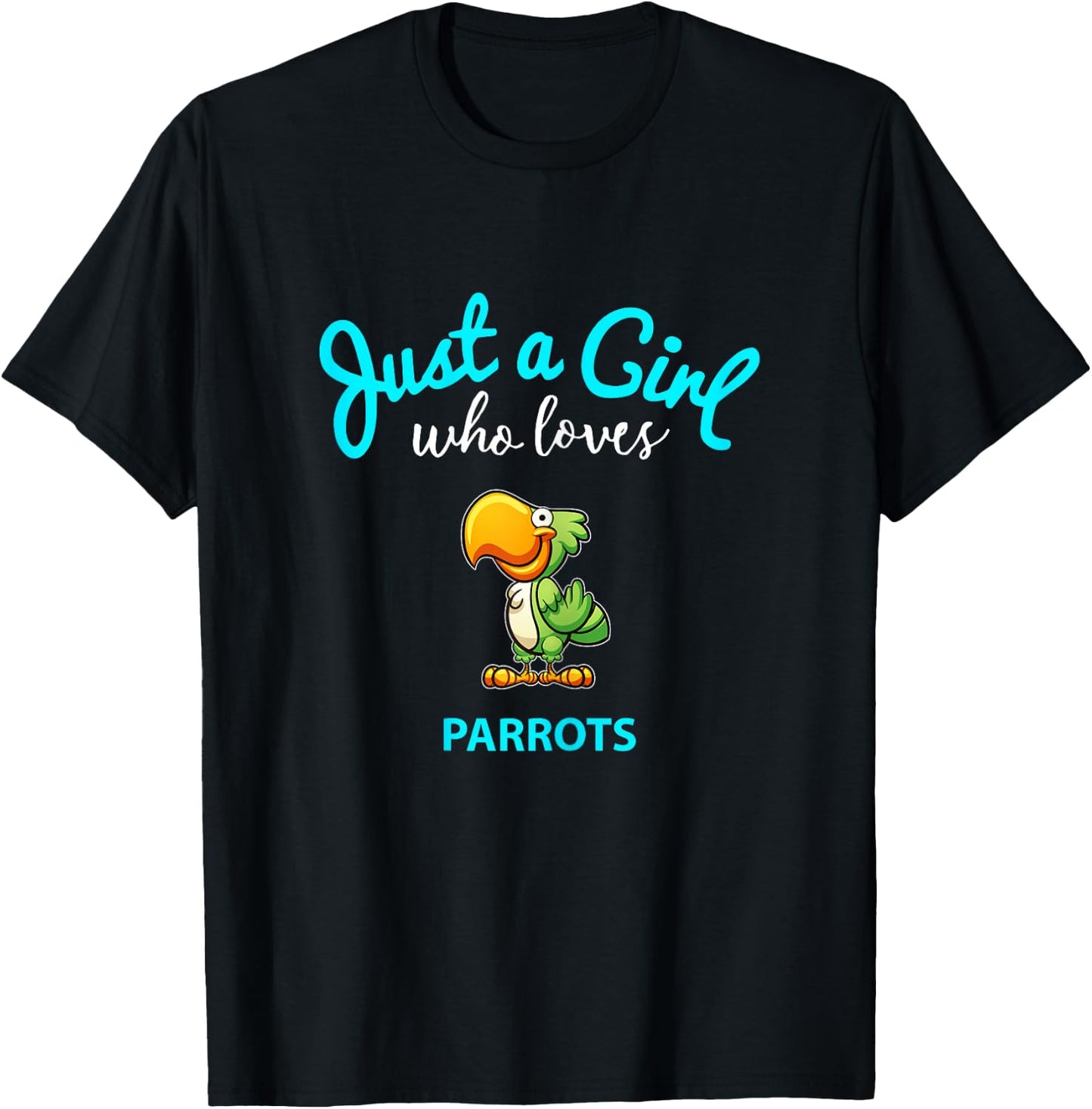 Parrot Shirt for Girls | Children Parrot T-Shirt - T-Shirt | Black