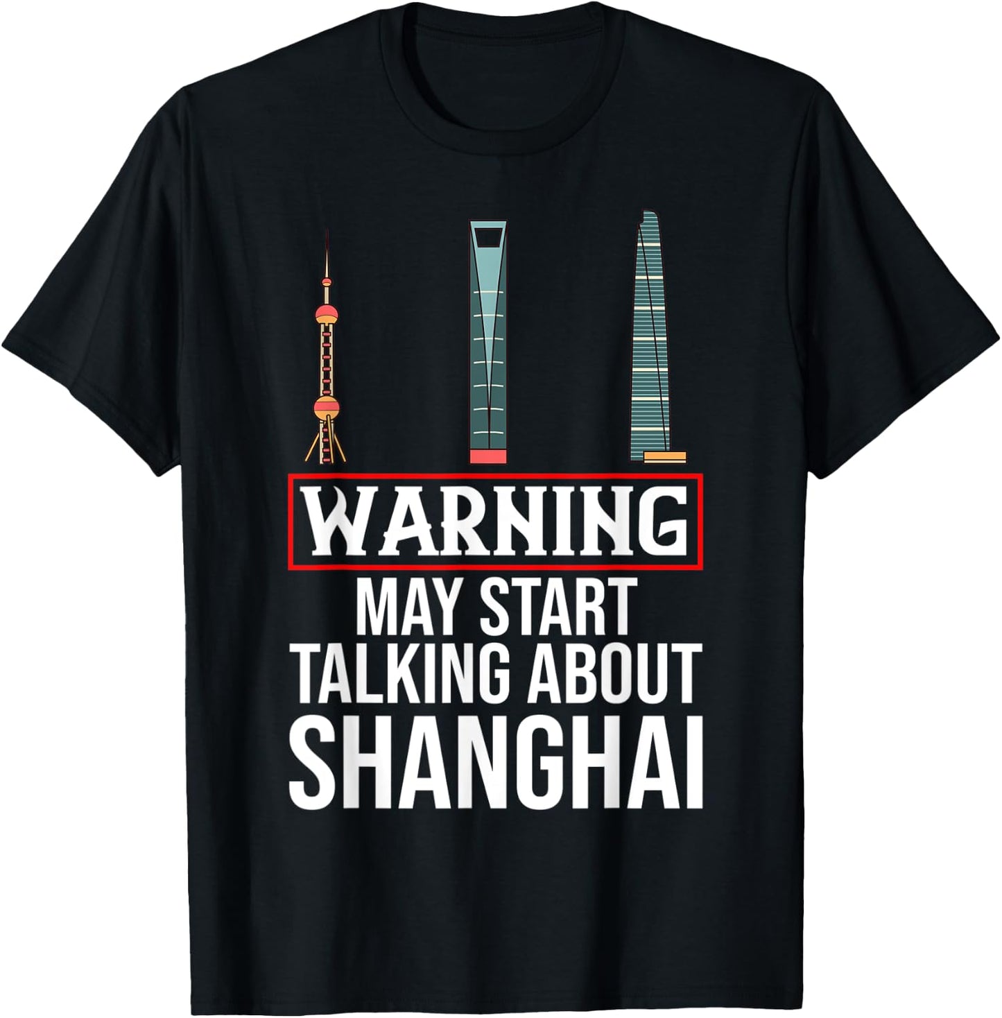 Shanghai China City Skyline Map T-Shirt - T-Shirt | Black