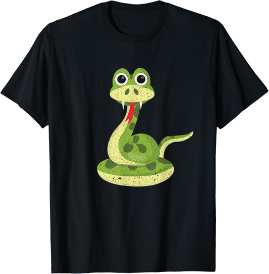 Reptile Kids Gift Cute Snake T-Shirt - T-Shirt | Black