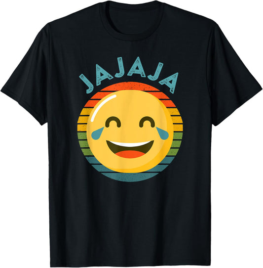 Jajaja Spanish Laughing Emoticon LOL Laugh Hahaha Meme T-Shirt - T-Shirt | Black