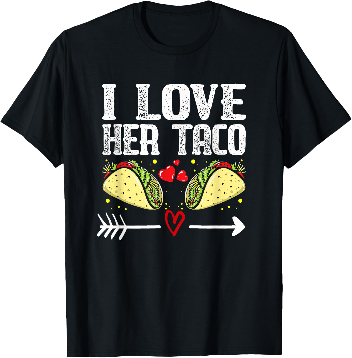 Mexican Couple Cinco De Mayo I Love Her Taco T-Shirt - T-Shirt | Black
