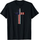 Vintage American Flag Christian Cross USA T-Shirt - T-Shirt | Black