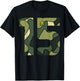 Cute Little Birthday 15 Year Old Youth Camouflage Gift T-Shirt - T-Shirt | Black