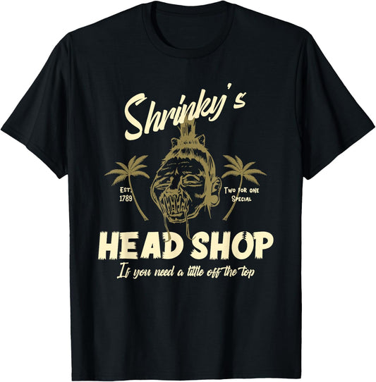 Psychobilly Shrunken Head Horror T-Shirt - T-Shirt | Black