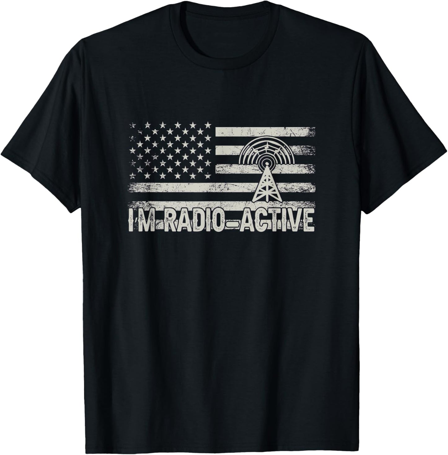 Ham Radio USA Flag - Amateur Radio and Ham Radio Operator Men T-Shirt - T-Shirt | Black