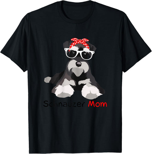 Schnauzer Mom Bandana Schnauzer Dog T-Shirt - T-Shirt | Black