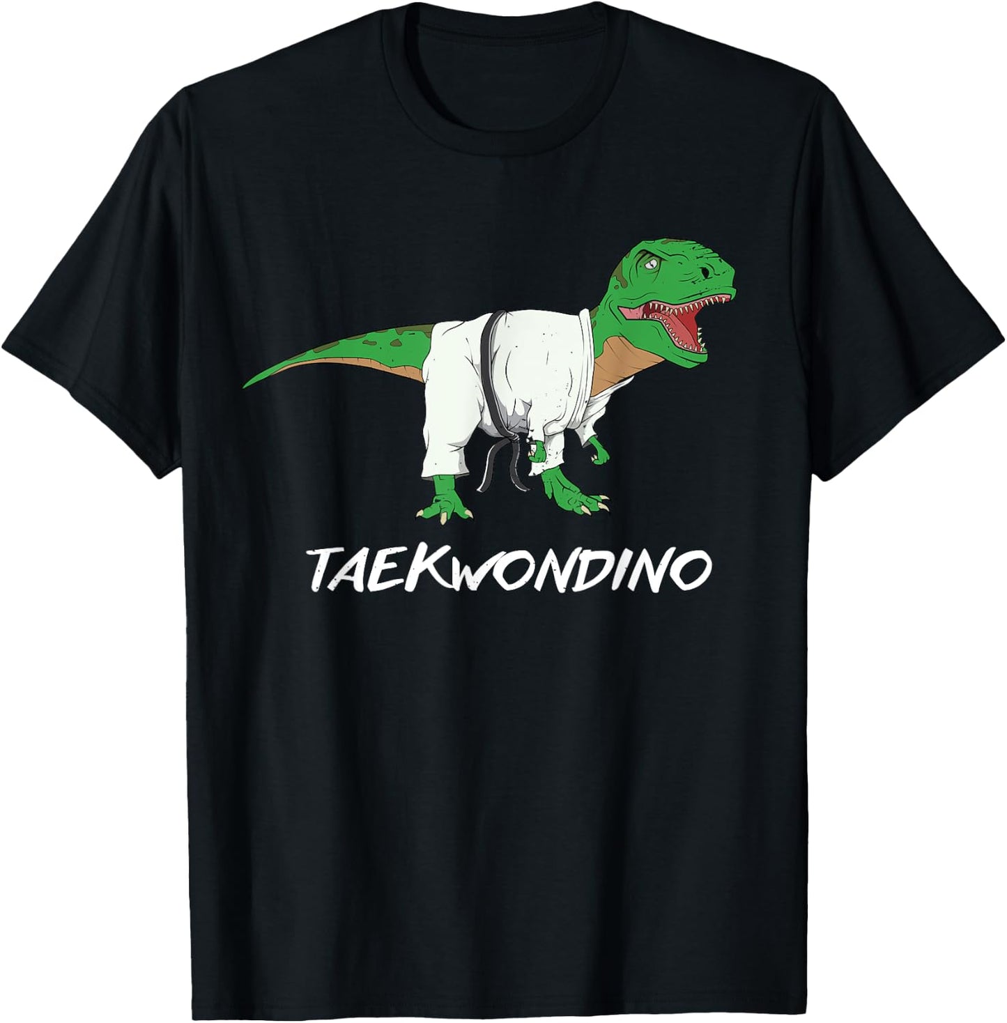 Funny Taekwondo T Rex Dinosaur Cute Martial Arts Boys Gift T-Shirt - T-Shirt | Black
