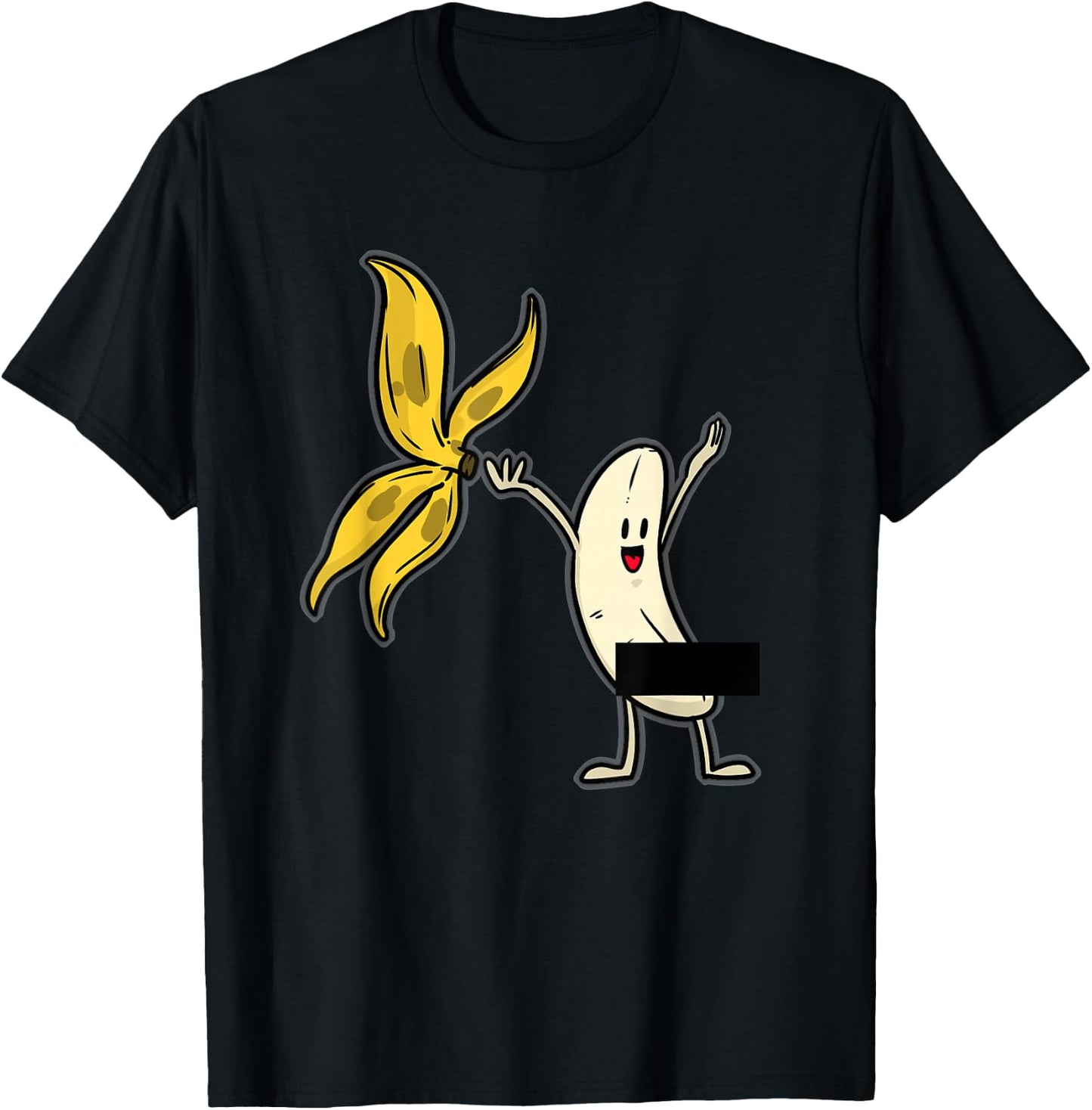 Banana Shirt Banana Striptease Censored Naked Fruit Adult T-Shirt - T-Shirt | Black