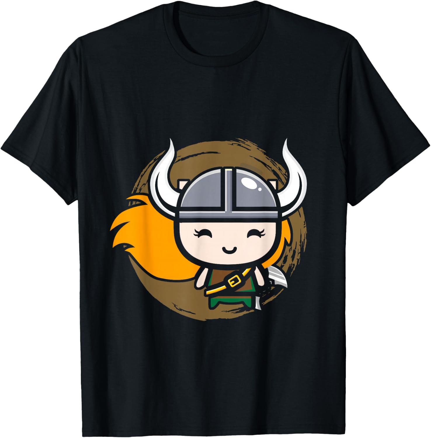 Cute Little Viking Girl T-Shirt - T-Shirt | Black