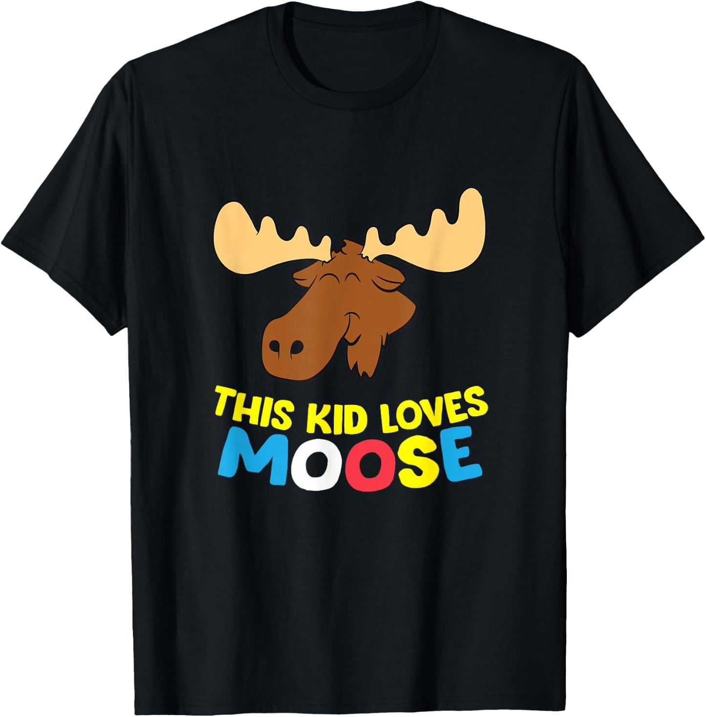 This Kid Loves Moose Funny Moose Boy Moose Girl Love Moose T-Shirt - T-Shirt | Black