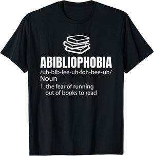 Abibliophobia Reading Worms Gift T-Shirt - T-Shirt | Black
