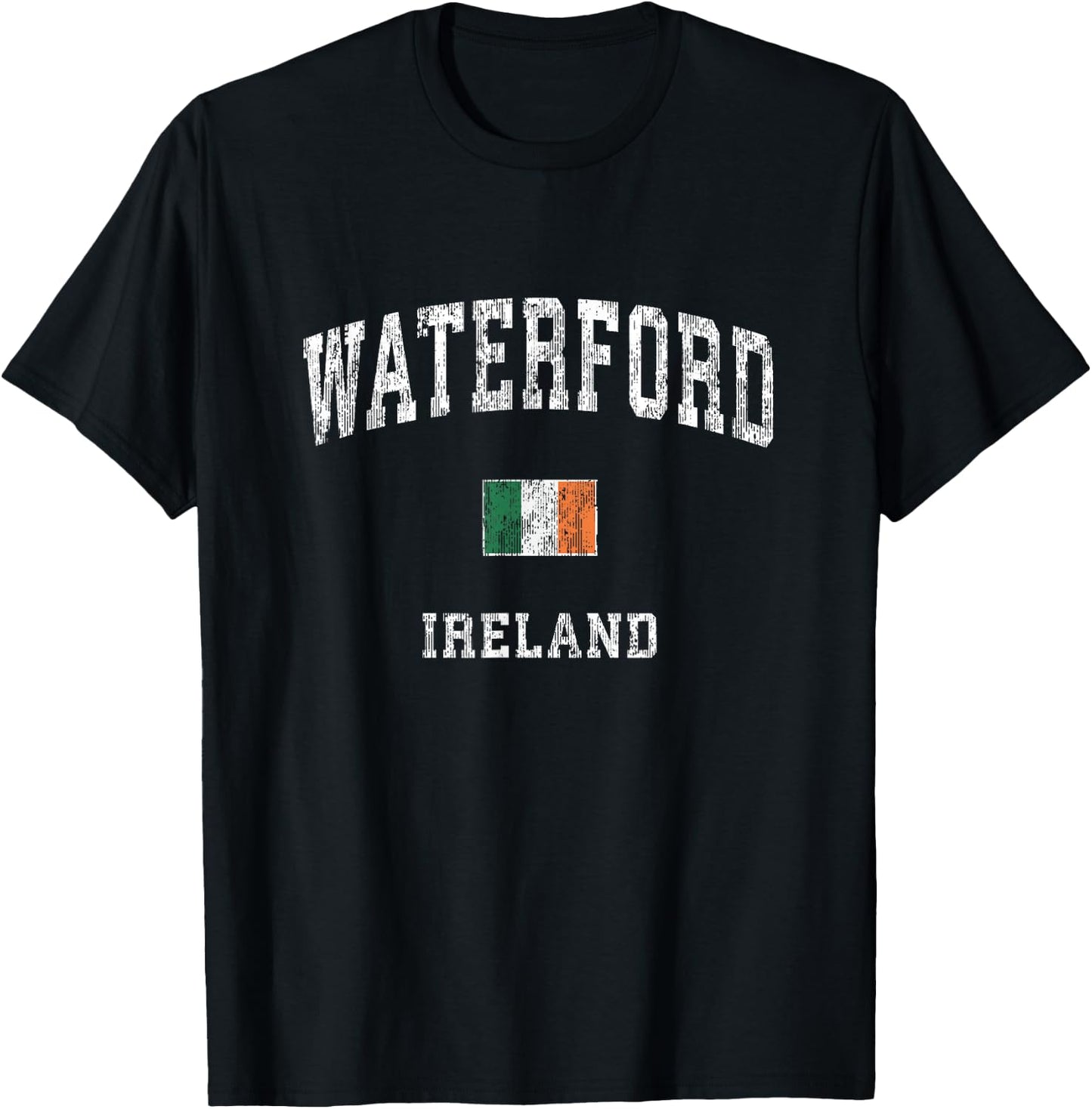 Waterford Ireland Vintage Athletic Sports Design T-Shirt - T-Shirt | Black