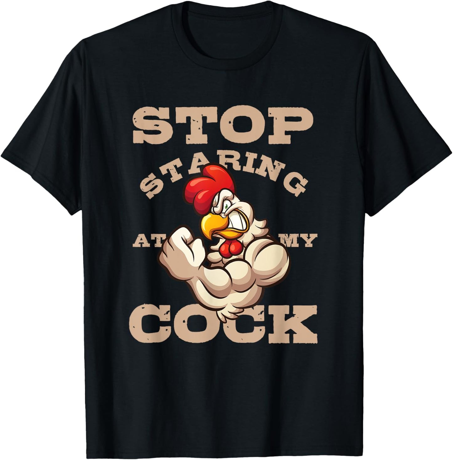 Chef Chef Staring Chicken Rooster Farmer Bird Gift T-Shirt - T-Shirt | Black