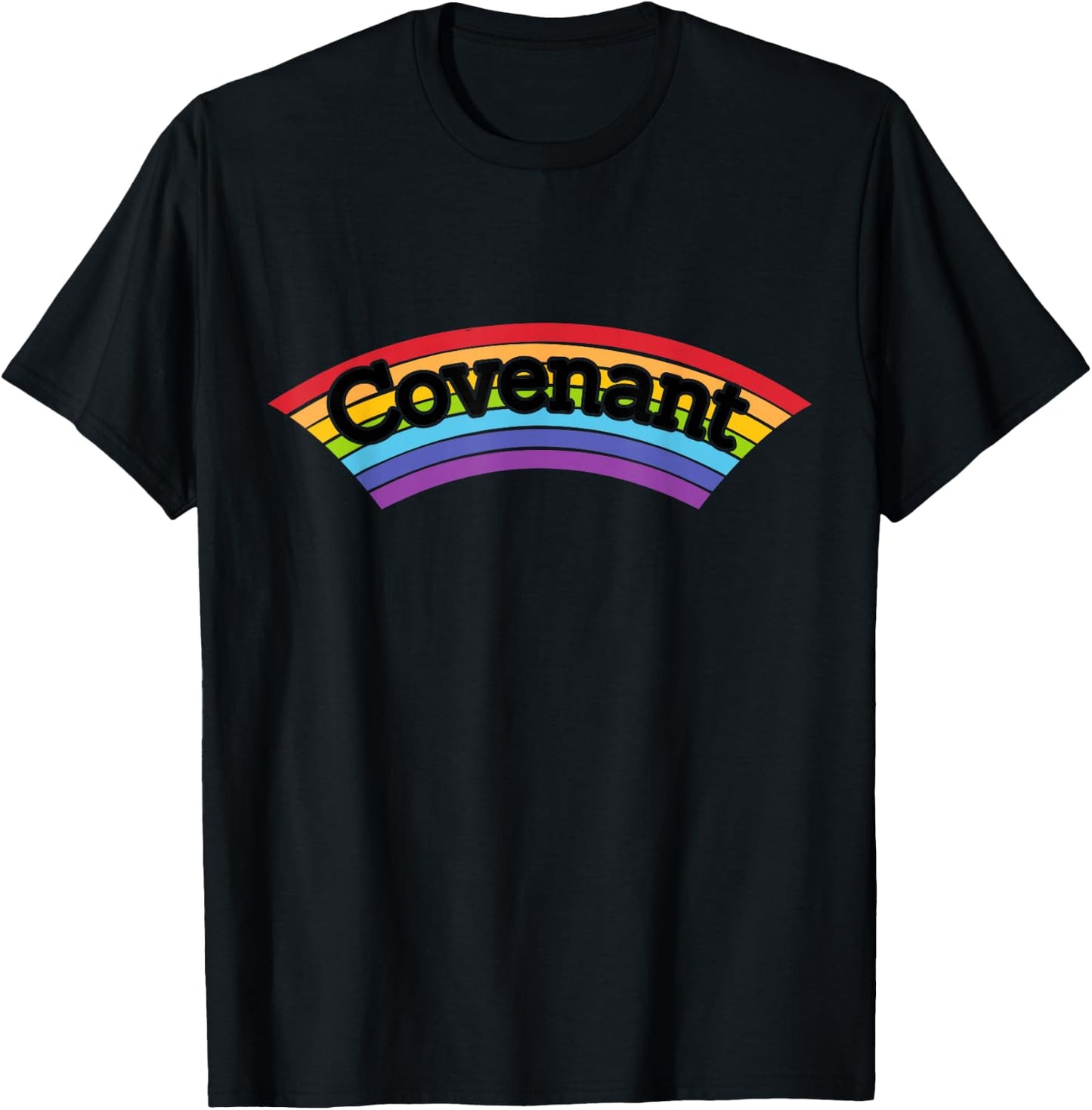 Covenant Rainbow Everlasting Love Peace Christian Apparel T-Shirt - T-Shirt | Black