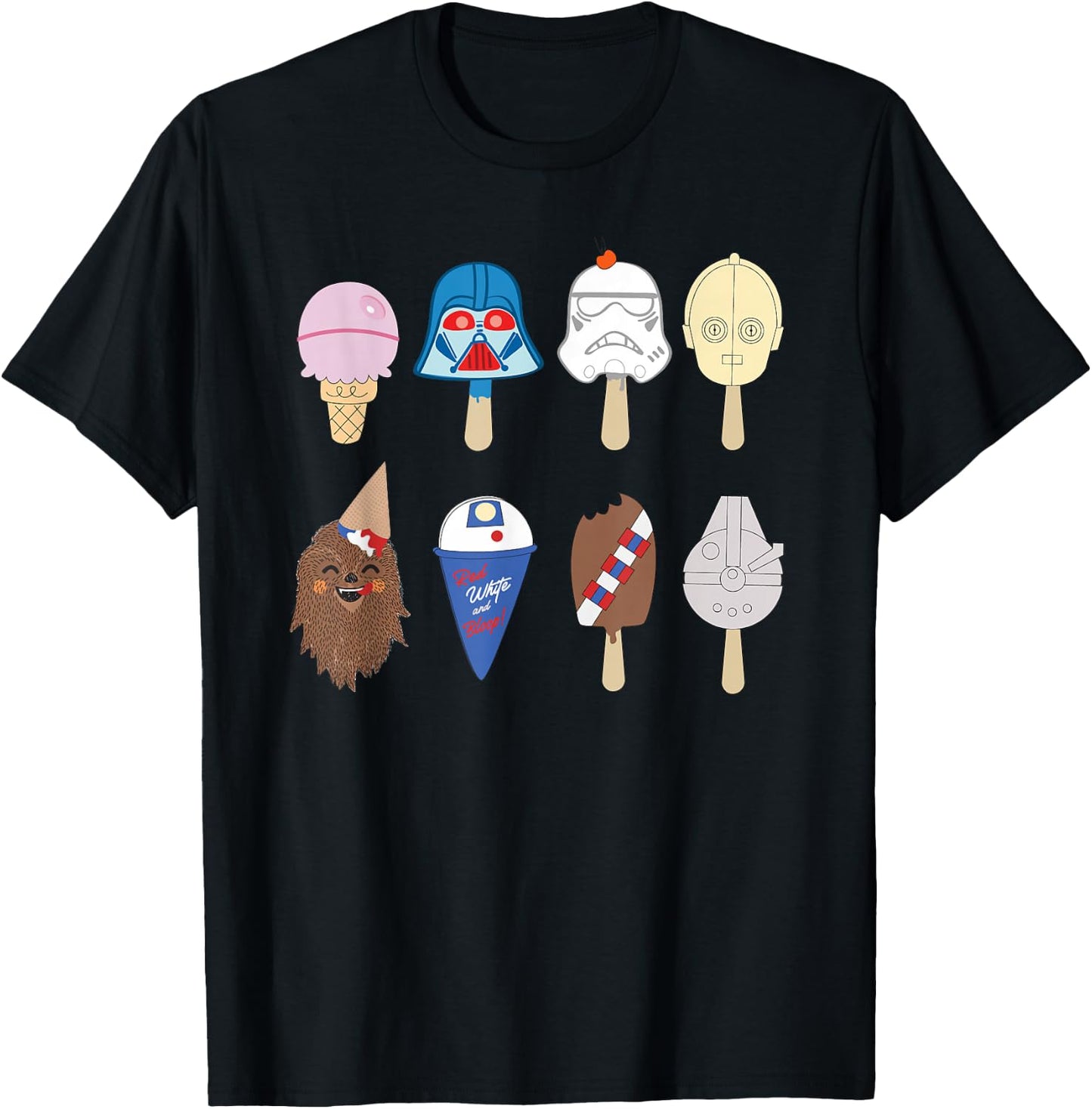 Star Wars Characters as Nostalgic Ice Cream T-Shirt - T-Shirt | Black