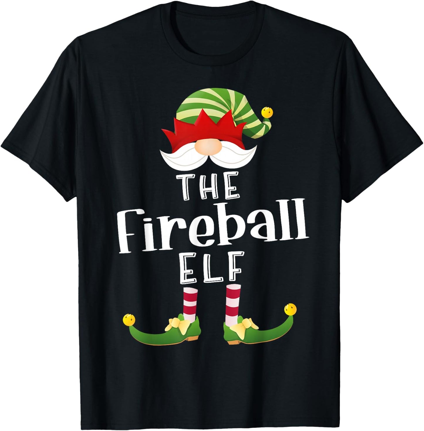 Fireball Elf Group Christmas Funny Pajama Party T-Shirt - T-Shirt | Black