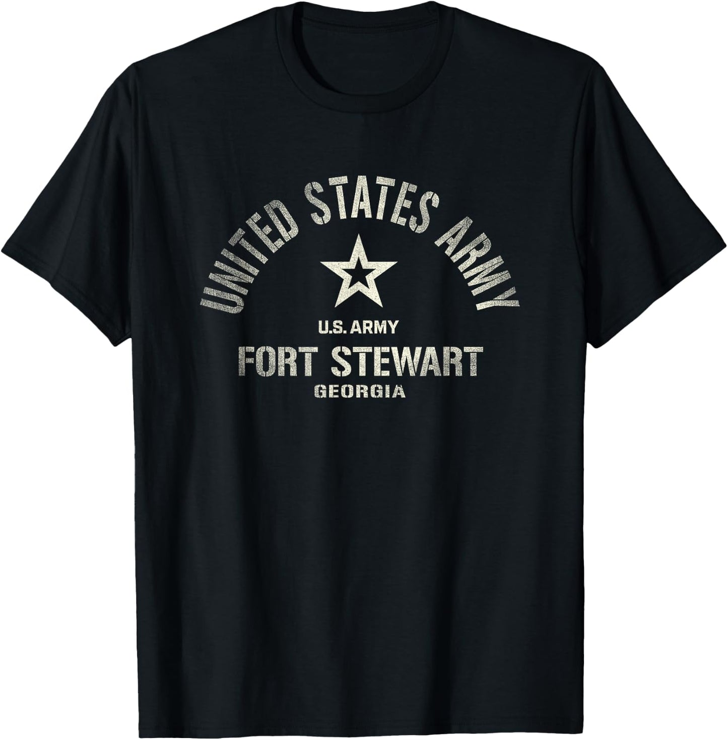 United States Army Military Fort Stewart Georgia Vintage T-Shirt - T-Shirt | Black