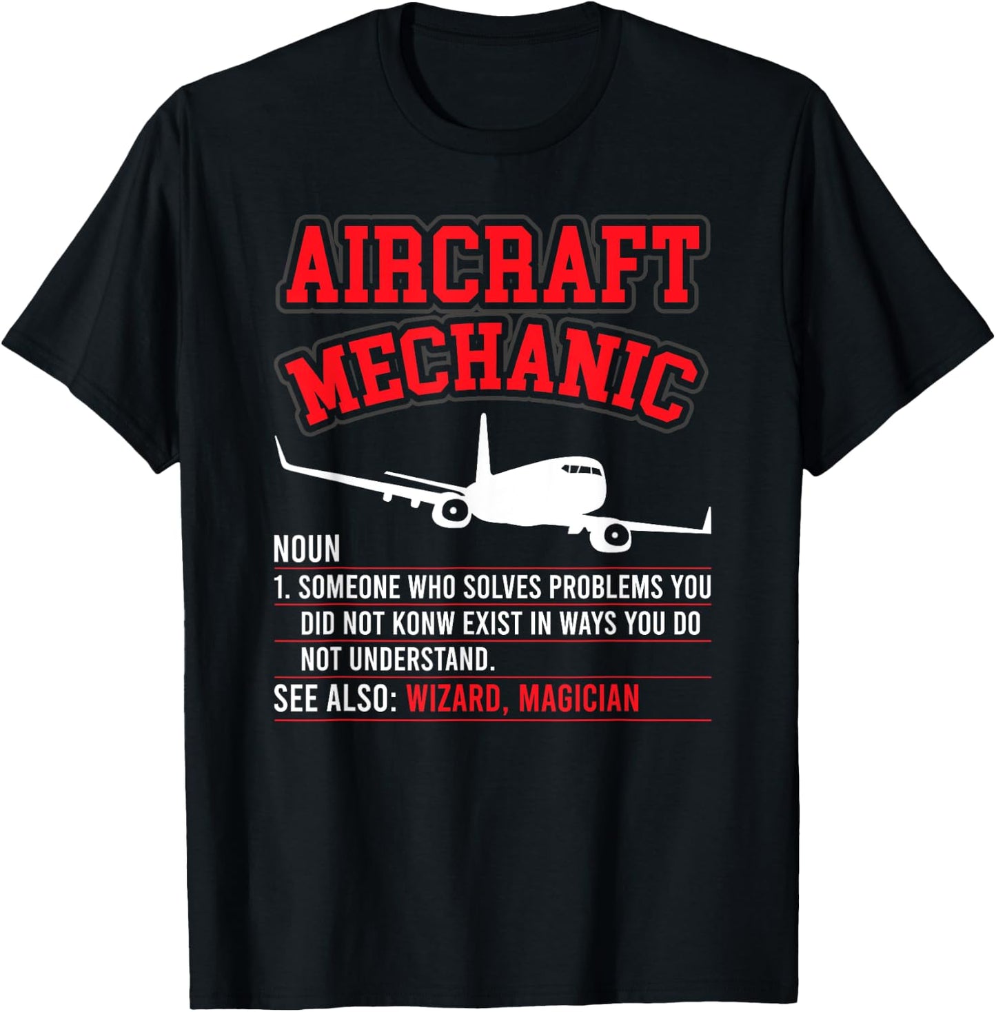 Aircraft Mechanic Definition Airplane Mechanic T-Shirt - T-Shirt | Black