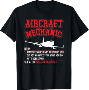 Aircraft Mechanic Definition Airplane Mechanic T-Shirt - T-Shirt | Black