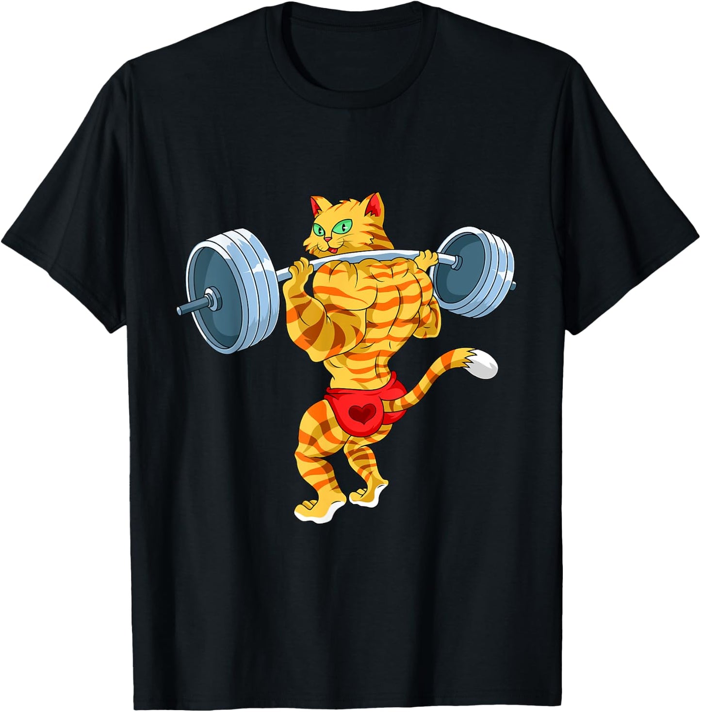 Weightlifing Barbell - Funny Workout Gym Weightlifting Cat Women T-Shirt - T-Shirt | Black