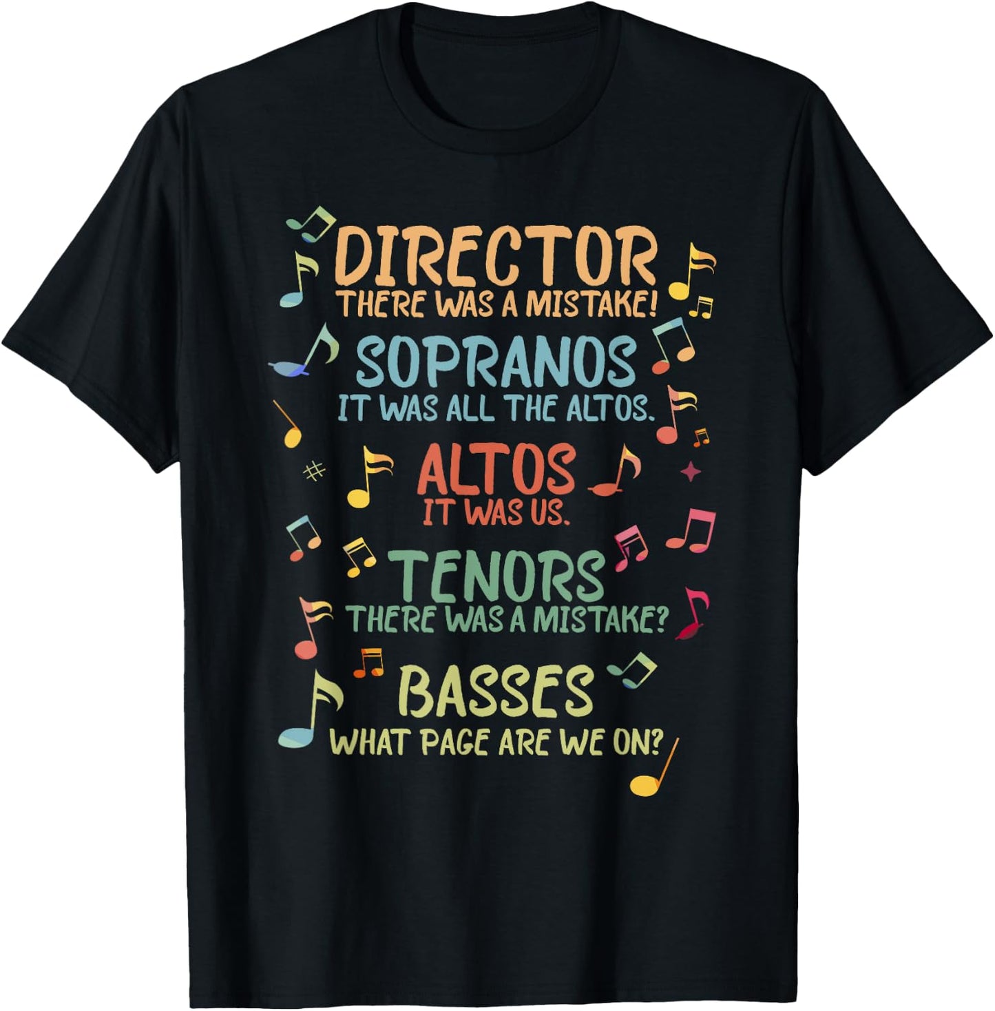 Choir Joke Design Funny Music Sanges Gift Men Women T-Shirt - T-Shirt | Black