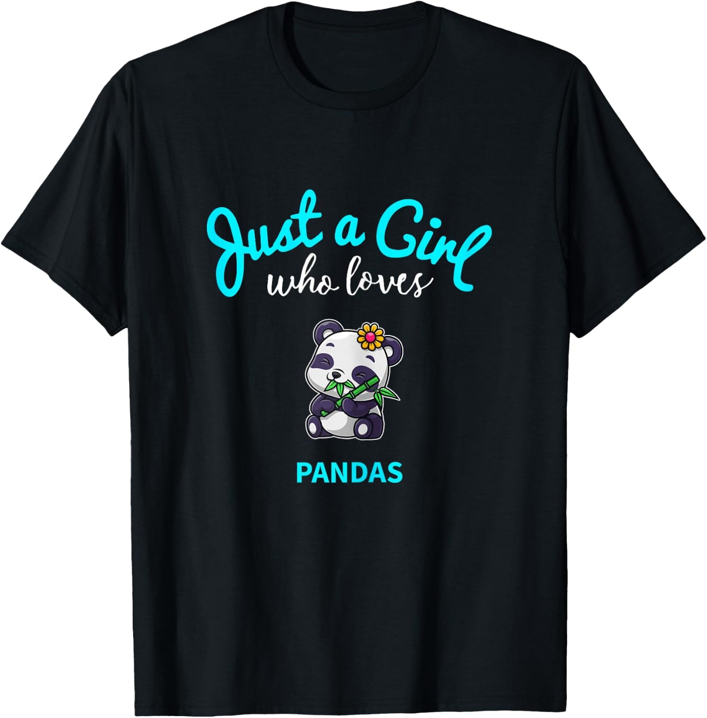 Panda Shirt for Girls | Kids Panda T-Shirt - T-Shirt | Black