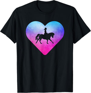 Women or Girls Horseback Riding Horse T-Shirt - T-Shirt | Black