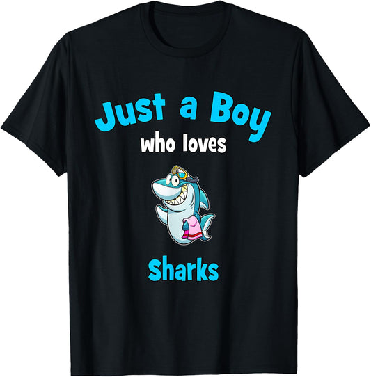 Shark for Boys | Kids Shark T-Shirt - T-Shirt | Black