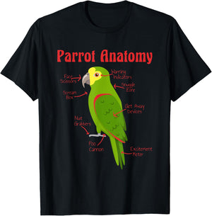Anatomy of a Parrot, Amazon Parrot, Amazon Parrot T-Shirt - T-Shirt | Black