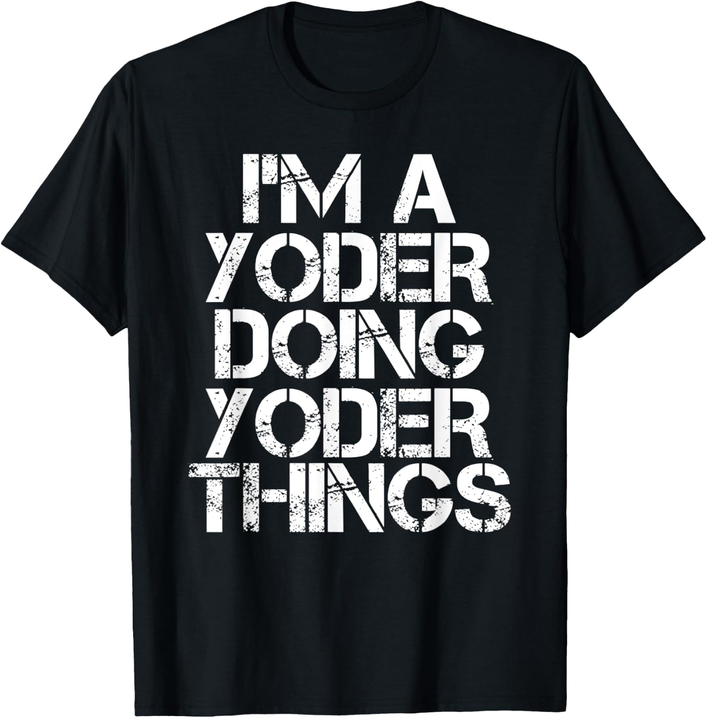 YODER Funny Surname Family Tree Birthday Reunion Gift T-Shirt - T-Shirt | Black