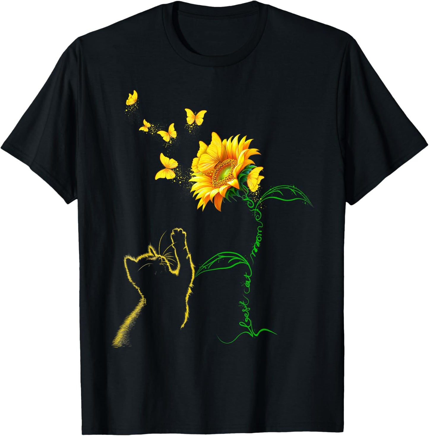 Best Cat Mom Ever Sunflower Mother's Day Gifts for Cat Lover Men Women T-Shirt - T-Shirt | Black