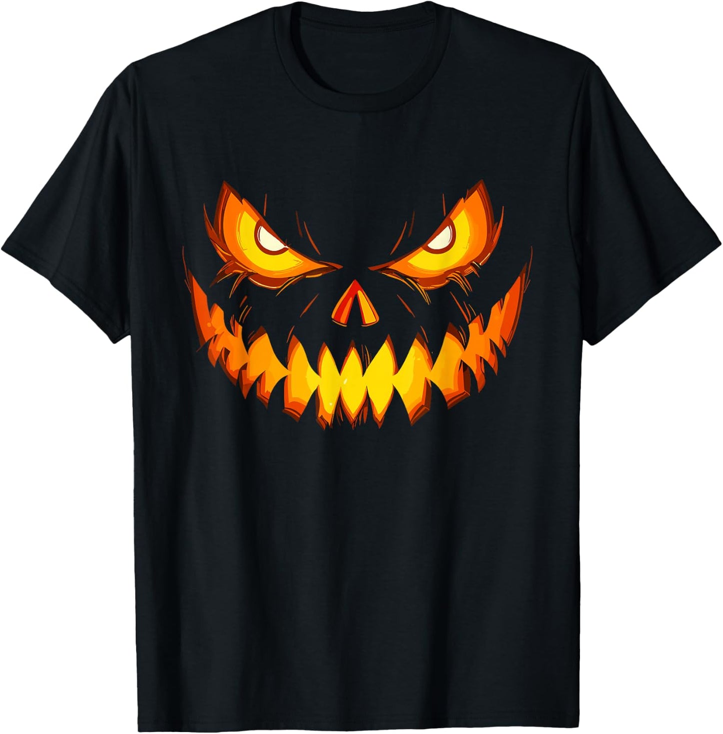 Scary Spooky Jack O Lantern Face Pumpkin Costume Halloween T-Shirt - T-Shirt | Black