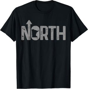 Minnesota Up North State Map Pride Gift T-Shirt - T-Shirt | Black