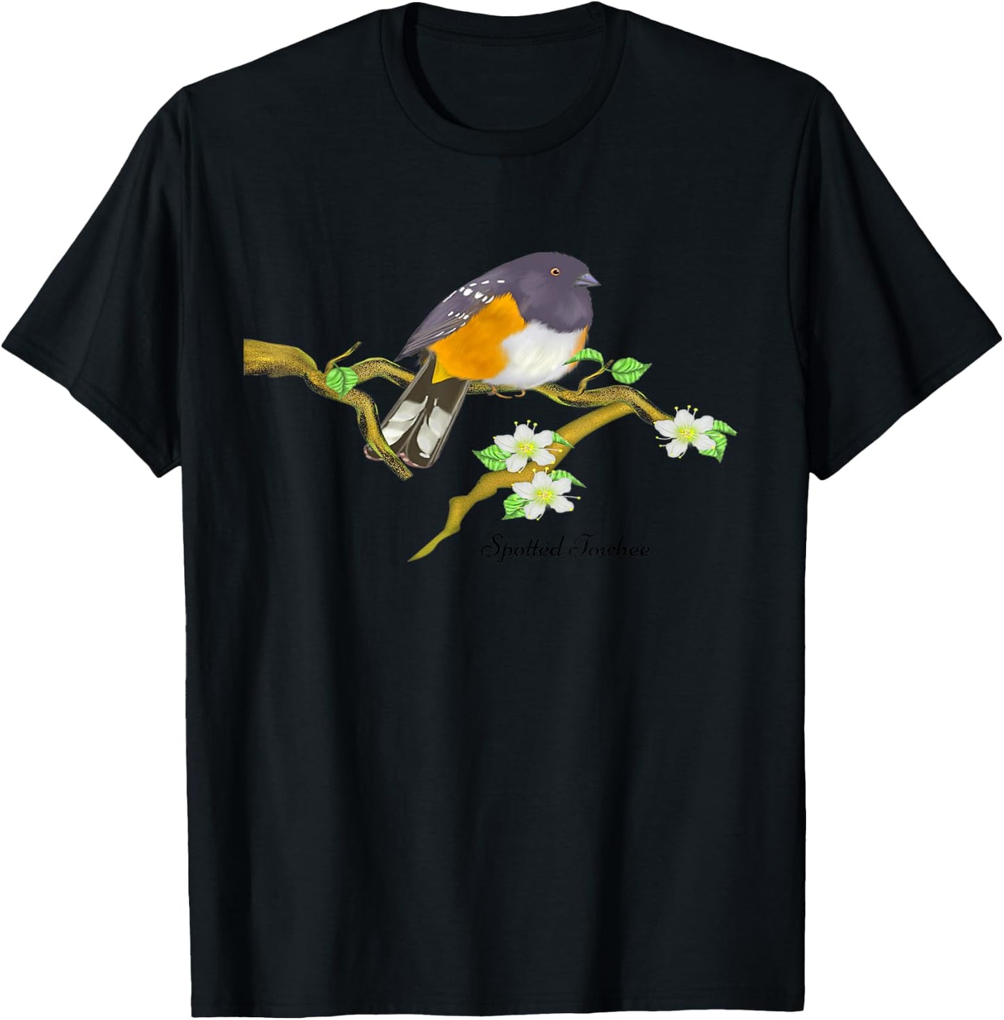Spotted Towhee Beautiful Bird T-Shirt - T-Shirt | Black