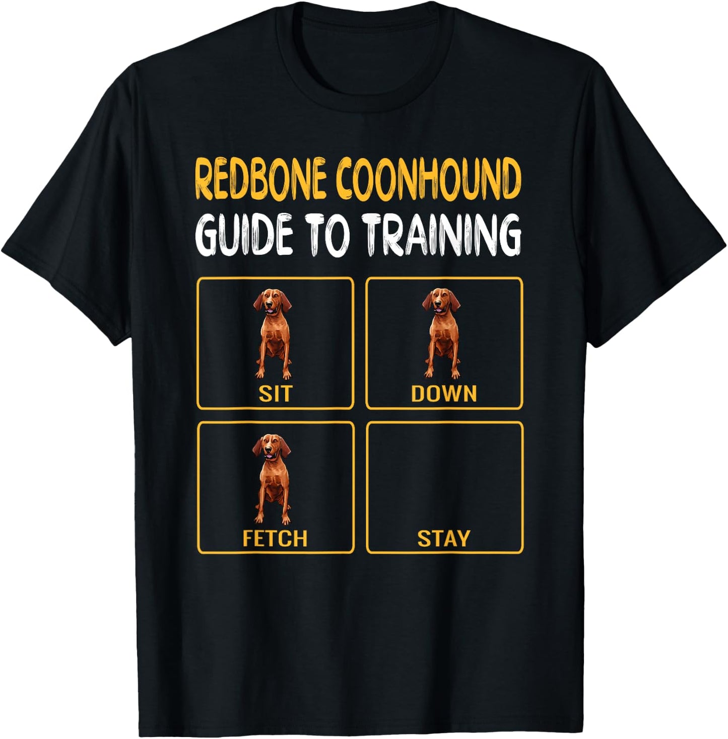 Funny Redbone Coonhound Guide to Training Dog Obedience T-Shirt - T-Shirt | Black