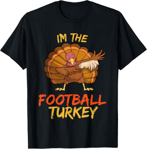 Football Turkey Matching Family Group Thanksgiving Party PJ T-Shirt - T-Shirt | Black