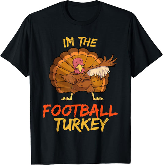 Football Turkey Matching Family Group Thanksgiving Party PJ T-Shirt - T-Shirt | Black