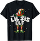 I'm The Sister Elf Family Matching Group Christmas Lil Sis T-Shirt - T-Shirt | Black