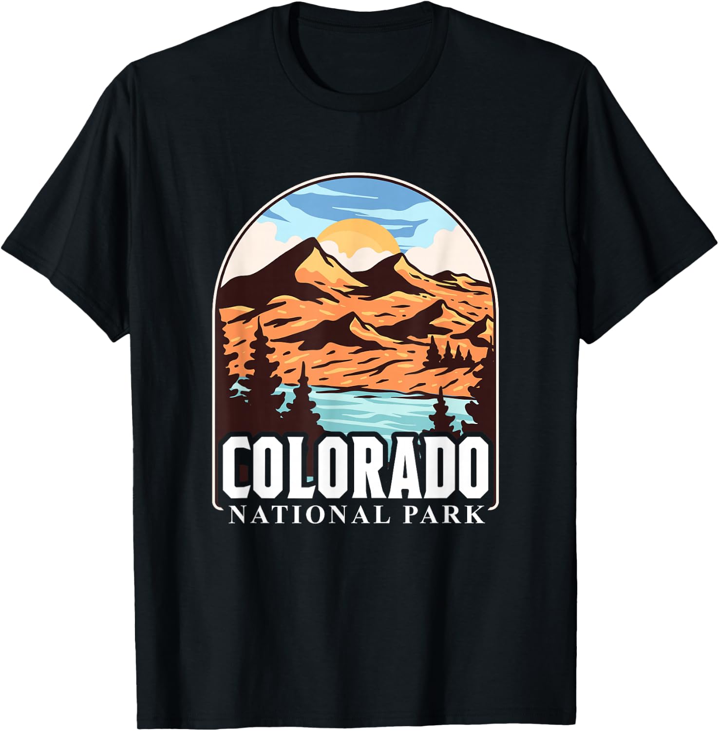 Colorado National Park Hiking Camping Nature Outdoor T-Shirt - T-Shirt | Black